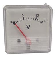 F3PAM602-15V - HOBUT - F3PAM602-15V - Analogue Panel Meter, 8% Accuracy, Polarized Moving Iron, Battery Condition Indicator, 0V to 15V