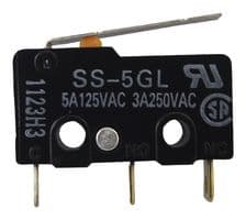 SS-5GL - OMRON ELECTRONIC COMPONENTS - SS-5GL - Microswitch, Subminiature, Snap Action, Hinge Lever, SPDT, Solder, 5 A