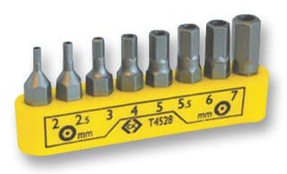 T4528 - CK TOOLS - T4528 - Bit Set, Screwdriver, Tamperproof, Hex, 8 Piece