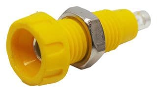 563-0700-01 - DELTRON COMPONENTS - 563-0700-01 - Banana Test Connector, 4mm, Socket, Panel Mount, 10 A, 50 V, Silver Plated Contacts, Yellow