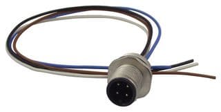 09-3431-00-04 - BINDER - 09-3431-00-04 - Sensor Connector, 713 Series, M12, Male, 4 Positions, Screw Pin, Straight Cable Mount