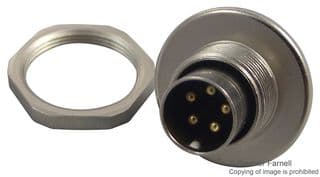 09 0415 00 05 - BINDER - 09 0415 00 05 - Circular Connector, Subminiature Circular Connector, 712 Series, Panel Mount Receptacle, 5 Contacts