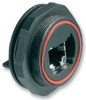 PX0839/PC - BULGIN / PARTNER STOCK - PX0839/PC - Modular Connector, RJ45 Jack, 1 x 1 (Port), 8P8C, Cat5e, IP68, Panel Mount