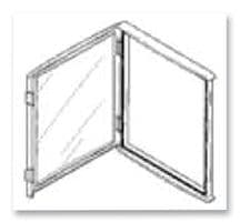L 24 II WINDOW - FIBOX - L 24 II WINDOW - Inspection Window, 24 Modules, PC/ABS Cabinets, Polycarbonate, IP65, NEMA 12, 8.98 ", 8.58 "