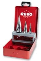 101026 - RUKO - 101026 - Drill Bit Set, Step, HSS, 0/9, 1, 2 Sizes, 3 Piece