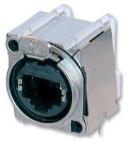 NE8FBH-LED - NEUTRIK - NE8FBH-LED - Modular Connector, RJ45 Jack, 1 x 1 (Port), 8P8C, Through Hole Mount