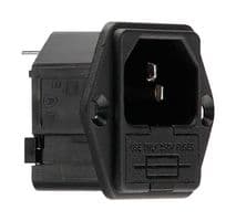 PF0001/63 - BULGIN / PARTNER STOCK - PF0001/63 - Un-Filtered IEC Power Entry Module, IEC C14, General Purpose, 10 A, 250 VAC, 2-Pole Fuse Holder