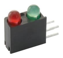 553-0112F - DIALIGHT - 553-0112F - Circuit Board Indicator, Green, Red, 2 LEDs, Through Hole, T-1 (3mm), R 10mA, G 10mA