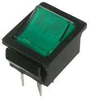 C1553VQNAL - BULGIN / PARTNER STOCK - C1553VQNAL - Rocker Switch, Off-On, DPST, Illuminated, Panel Mount, Green, 1550 Series