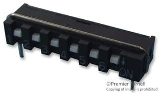 SIP-06A - MULTICOMP PRO - SIP-06A - DIP / SIP Switch, 6 Circuits, Slide, Through Hole, SPST, 5 V, 10 mA