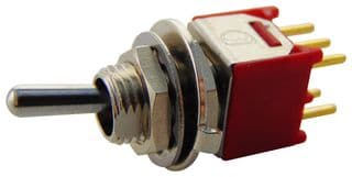 2MD2T1B5M2RE - MULTICOMP PRO - 2MD2T1B5M2RE - Toggle Switch, On-(On), DPDT, Non Illuminated, 2M, Panel Mount, 100 mA