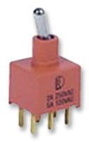 1AD1T2B4M2RE - MULTICOMP PRO - 1AD1T2B4M2RE - Toggle Switch, On-On, DPDT, Non Illuminated, 1AD1, Through Hole, 100 mA