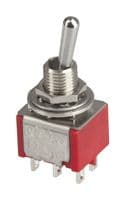 1MD6T1B5M1QE - MULTICOMP PRO - 1MD6T1B5M1QE - Toggle Switch, On-On-On, DPDT, Non Illuminated, 1M, Panel Mount, 5 A