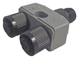 120068-0229 - MOLEX - 120068-0229 - Sensor Splitter, BRAD, Y - Style, Cable Mount, 4 Position M12 Plug, 2 x 4 Position M12 Receptacle