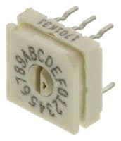 94HAB16T - GRAYHILL - 94HAB16T - Rotary Coded Switch, 94H Series, Through Hole, 16 Position, 30 VDC, Hexadecimal, 30 mA