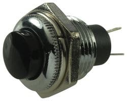 R13-502MA-05-B - MULTICOMP PRO - R13-502MA-05-B - Pushbutton Switch, 12.7 mm, SPST, Off-(On), Round Raised, Black