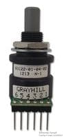 61C22-01-04-02 - GRAYHILL - 61C22-01-04-02 - Rotary Encoder, Optical, Incremental, 16 PPR, 16 Detents, Vertical, With Push Switch