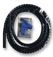 161-64201 HWPP16-PP-BK - HELLERMANNTYTON - 161-64201 HWPP16-PP-BK - Spiral Wrap, Helawrap, 0.551 ", 14 mm, Polypropylene, Black, 82 ft, 25 m