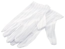 109-0016 - MULTICOMP PRO - 109-0016 - Glove, Striped, PU Palm, White, Polyester, Size M, Secure Grip