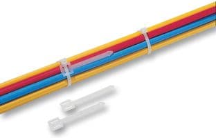 151-41219 AT2-PA66-NA - HELLERMANNTYTON - 151-41219 AT2-PA66-NA - Wire Marker, Tie On Write On Plate, Blank, Natural, 9mm x 63mm