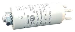 C274AC34200AA0J - KEMET - C274AC34200AA0J - Motor Run Capacitor, Metallized PP, Can, 2 µF, ± 5%, Stud Mount - M8, 470 V