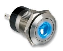 MPI001/RP/GN/24 - BULGIN / PARTNER STOCK - MPI001/RP/GN/24 - Vandal Resistant Switch, MPI001 Series, 19.2 mm, SPST-NO