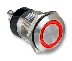 MPI002/RP/GN - BULGIN / PARTNER STOCK - MPI002/RP/GN - Vandal Resistant Switch, MPI002 Series, 19.2 mm, SPST-NO, Off-(On)