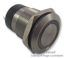 MPI002/RP/BL - BULGIN / PARTNER STOCK - MPI002/RP/BL - Vandal Resistant Switch, MPI002 Series, 19.2 mm, SPST-NO, Momentary, Round Flush, Natural