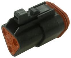DT063S-CE06 - DEUTSCH - TE CONNECTIVITY - DT063S-CE06 - Automotive Connector Housing, Thin Wall, Black, DT, Plug, 3 Ways, DT Series Socket Contacts