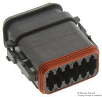 DT0612SA-CE12 - DEUTSCH - TE CONNECTIVITY - DT0612SA-CE12 - Automotive Connector Housing, Thin Wall, Black, DT, Plug, 12 Ways, DT Series Socket Contacts