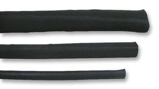 170-01000 TWIST-IN 05-PET-BK - HELLERMANNTYTON - 170-01000 TWIST-IN 05-PET-BK - Sleeving, Wrappable, PE (Polyester), Black, 150 m, 492 ft