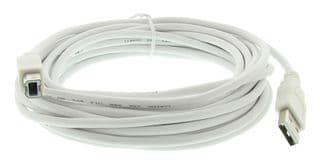 SPC4801 - MULTICOMP PRO - SPC4801 - USB Cable, Type A Plug to Type B Plug, 5 m, 16.4 ft, USB 2.0, White