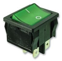 01805.7109-03 - MARQUARDT - 01805.7109-03 - Rocker Switch, Off-On, DPST, Illuminated, Panel Mount, Green, 1800 Series