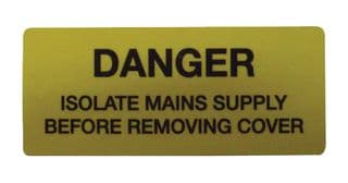 MP009754 - MULTICOMP PRO - MP009754 - Label, Self Adhesive, 25 mm, 57 mm, Vinyl, Danger Isolate Mains Supply Before Removing Cover