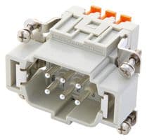 CSHM06 - ILME - CSHM06 - Heavy Duty Connector, 6+PE Signal, CSH, Insert, 6 Contacts, Plug, Spring Pin