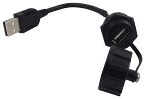 2UB3001-W05101 - MULTICOMP PRO - 2UB3001-W05101 - USB Cable, Type A Plug to Type A Receptacle, 100 mm, 3.9 ", USB 2.0, Black