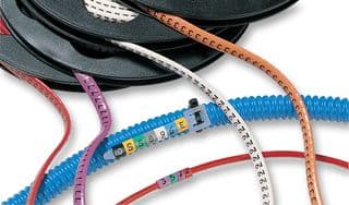 531-07728 HODS85 0-PVC-BK - HELLERMANNTYTON - 531-07728 HODS85 0-PVC-BK - Wire Marker, Ovalgrip, Slide On Pre Printed, 0, White, Black, 6.3 mm