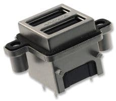 MUSBC51100 - AMPHENOL COMMUNICATIONS SOLUTIONS - MUSBC51100 - USB Stacked Connector, USB Type A, USB 2.0, 8 Ways, Vertical, Phosphor Bronze