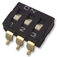 A6H-4101-PM - OMRON ELECTRONIC COMPONENTS - A6H-4101-PM - DIP / SIP Switch, 4 Circuits, Slide, Surface Mount, SPST, 24 V, 25 mA