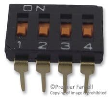 A6TN-4101 - OMRON - A6TN-4101 - DIP / SIP Switch, Flush Slide, 4 Circuits, Slide, Through Hole, SPST, 24 V, 25 mA