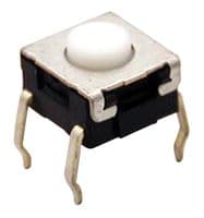 B3W-1020 - OMRON ELECTRONIC COMPONENTS - B3W-1020 - Tactile Switch, B3W Series, Top Actuated, Through Hole, Plunger for Cap, 160 gf, 50mA at 24VDC
