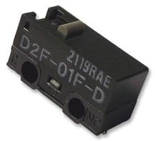 D2F01FD - OMRON ELECTRONIC COMPONENTS - D2F01FD - Microswitch, Miniature, Plunger, SPDT, Solder, 100 mA, 30 V