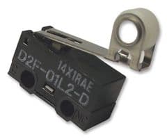 D2F01L2D - OMRON ELECTRONIC COMPONENTS - D2F01L2D - Microswitch, Miniature, Roller Lever, SPDT, Solder, 100 mA, 30 VDC
