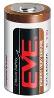 ER34615M - EVE - ER34615M - Battery, 3.6 V, D, Lithium Thionyl Chloride, 13 Ah, Raised Positive and Flat Negative