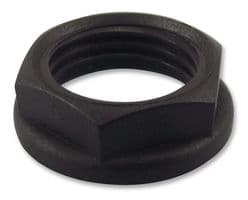 LN16B - HYLEC - LN16B - Locknut, Non Metallic, Black, M16, Nylon 6, 7 mm
