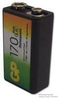 GP17R8H - GP BATTERIES - GP17R8H - Rechargeable Battery, Single Cell, 8.4 V, Nickel Metal Hydride, 170 mAh, PP3, Snap Contact