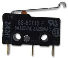 SS-5GL13-FD - OMRON ELECTRONIC COMPONENTS - SS-5GL13-FD - Microswitch, Subminiature, Simulated Roller Lever, SPDT, Solder, 5 A