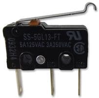 SS-5GL13-FT - OMRON ELECTRONIC COMPONENTS - SS-5GL13-FT - Microswitch, Subminiature, Simulated Roller Lever, SPDT, Quick Connect, Solder, 5 A