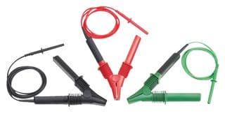 FLUKE TLK1550-RTLC - FLUKE - FLUKE TLK1550-RTLC - Test Lead Set, Crocodile Clip, 4mm Banana Plug, Shrouded, 10 kV, Black, Green, Red