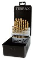 A 250 215 T - TERRAX - A 250 215 T - Drill Bit Set, Twist Drill, HSS-Tin, 1 mm - 13 mm, 25 Piece
